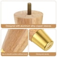 thumbnail image 4 of Patas de Madera de 4 Pulgadas, Juego de 4 Pies de Reemplazo Redondos con Tornillos de Montaje, Amarillo, 4 of 6