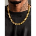 thumbnail image 3 of FaithHeart Chunky Miami Cuban Link Chain Men Necklace Gold Plated Stainless Steel Hip Hop Chains Necklaces 10mm Width 30 Inches Length Jewelry with Gift Box for Dad Son Father's Day, 3 of 9