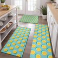 thumbnail image 2 of Yellow Lemon Fruit Slices LightBlue Pattern Kitchen Rugs Sets Of 3,Kitchen Runner Rugs Non Skid Washable,Decorative Kitchen Floor Mats for Kitchen,Sink,Laundry,17"x30"+ 17"x47" + 17"x59", 2 of 6