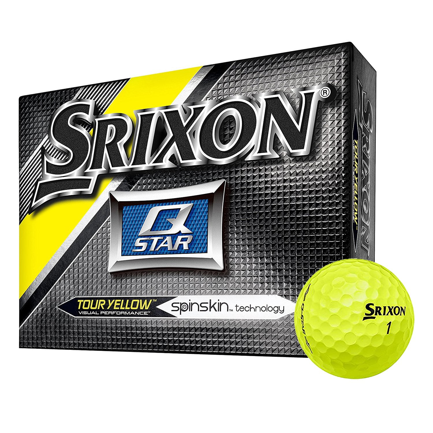 Srixon QStar Golf Balls, Yellow, 12 Pack