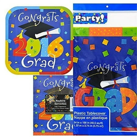 graduation party kit 2016 plates napkins thlecloth graduation