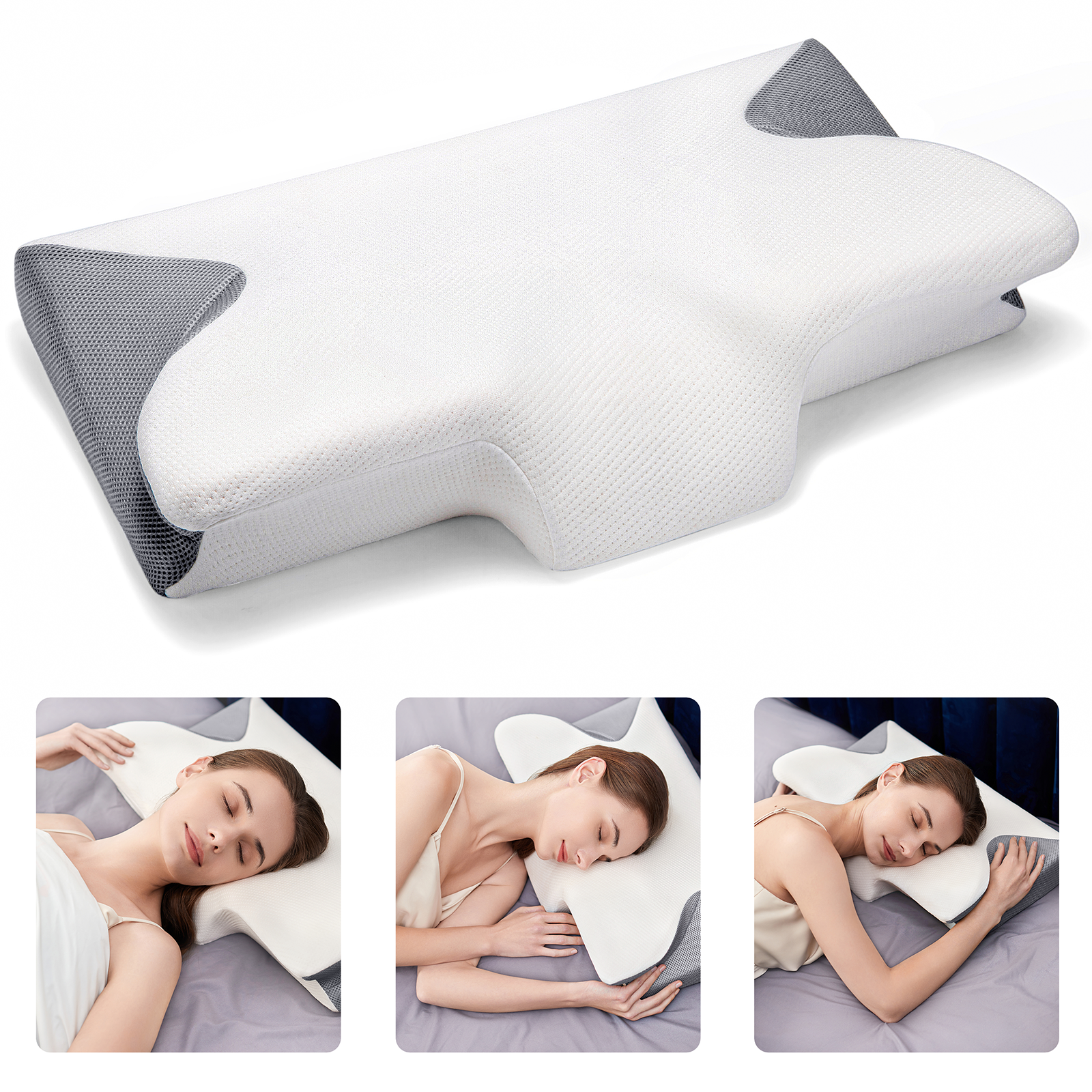 Cervical Memory Foam Contour Pillows for Neck Pain Relief,Ergonomic