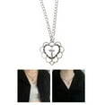thumbnail image 6 of Hollow Heart for Cross Pendant Necklace Gothic Kawaii Jewelry Vintage Choker Silver Tone Rope Chain For Women Holiday Gi, 6 of 7