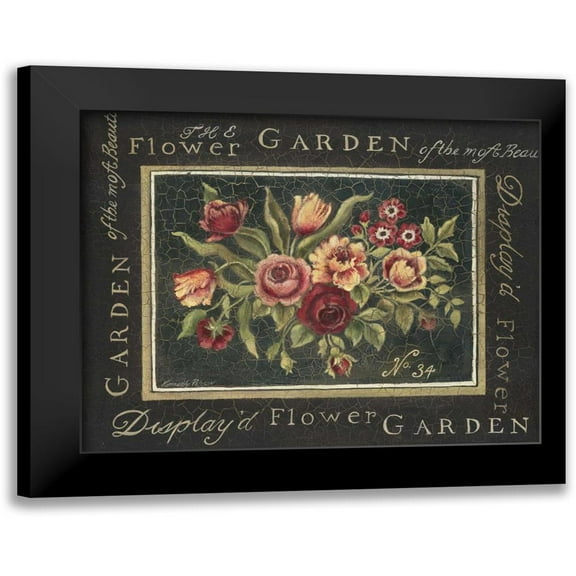 Poloson, Kimberly 14x12 Black Modern Framed Museum Art Print Titled - Flower Garden No. 34