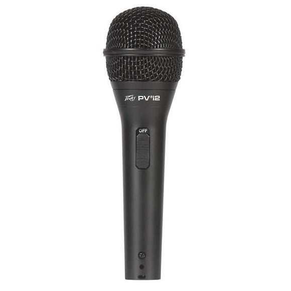 Peavey Electronics PVI2QTR Cardioïde Microphone Vocal Dynamique Unidirectionnel avec Interrupteur Marche-Arrêt&44; Prise 0,25 Po & Câble de 6 M - Noir