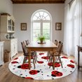 Washable Round Rugs 8 Ft, Ladybug Large Circle Area Rug Non-Slip Living ...
