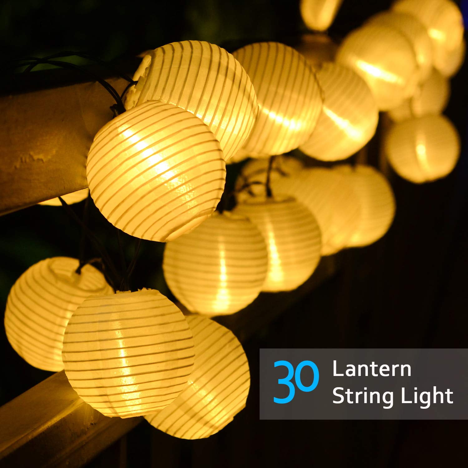LED Solar Power Chinese Lantern Fairy String Lights Garden Festival Party Decor