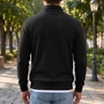 thumbnail image 5 of gbyLJF Mens Knit 1/4 Zip Pullover Solid Color Base Layer Sweater Long Sleeve Casual Tops Fall Winter Trendy Clothes, 5 of 6