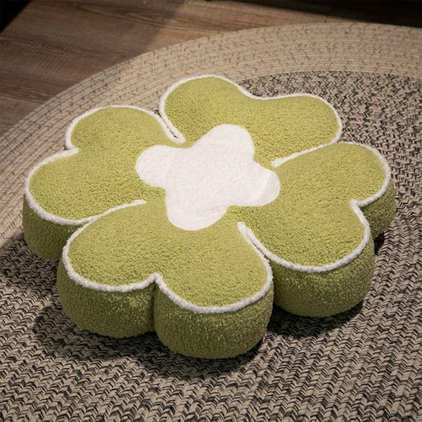 Juegos de cubrecama y colcha Cojín de terciopelo de 4 hojas Lucky Cojín de suelo Cojín de asiento escandinavo Almohada de terciopelo de cuatro hojas Cojín de felpa