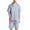 Gray, variant on MTBLYS Mens Pajamas Set Casual Solid Color Lightweight Pajamas Sets Summer Loose Fit V-Neck Short Sleeve Sleepwear with Shorts Mens Summer Pajamas Set