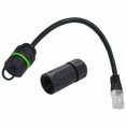 thumbnail image 1 of Puerto de Red RJ45 IP68 8P8C CAT6 Impermeable y Antipolvo con Conector de Aviación Blindado para Señal. Cabezal de Red RJ45, 1 of 1