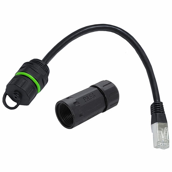 Puerto de Red RJ45 IP68 8P8C CAT6 Impermeable y Antipolvo con Conector de Aviación Blindado para Señal. Cabezal de Red RJ45
