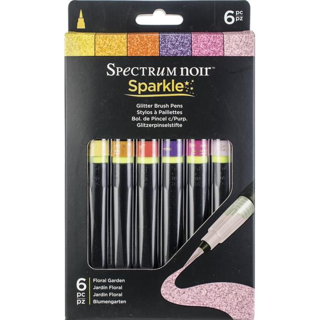 Crafters Companion Spectrum Noir Sparkle Pens Glitter Brush Pens Floral Garden 