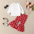thumbnail image 4 of LUOGENLI Girl Summer Outfits Size 8 4th of July Toddler Girls Valentine's Day Winter Long Sleeve Prints Tops Pants Belt Outfits Clothes Set Girls Summer Outfits White 2-3 Years, 4 of 6