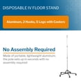 thumbnail image 2 of drive Aluminum Disposable IV Stand Floor Stand MS391520, 6 Ct, 2 of 5