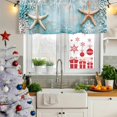 thumbnail image 5 of Starfish Coastal Curtain Valances for Windows, Kitchen Valance Window Treatments Panel 2 Pack, Teal Vintage Ocean Rod Pocket Short Curtains for Bathroom Bedroom 54 x 18 Inch, 5 of 8
