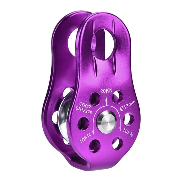Tebru Climbing Pulley, Aluminium Alloy Heavy Duty Single Swivel Rope Pulley Block Climbing Safety Equipment Accessory, Single Swivel Pulley