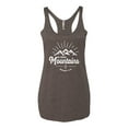 thumbnail image 2 of Matthew 17:20 He Moves Mountains | Womens Christian Premium Tri-Blend Racerback Tank Top, Brown, X-Large, 2 of 3
