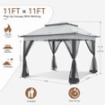 thumbnail image 3 of COOS BAY 11'x11' Pop-Up Instant Gazebo Tent with Mosquito Netting Outdoor Canopy Shelter with 121 Square Feet of Shade(Gray), 3 of 8