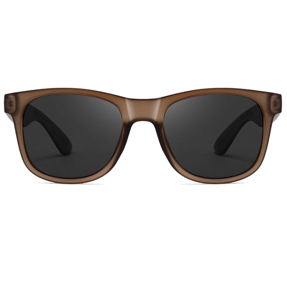 KANASTAL Polarized Retro Sunglasses for Men Women Trendy Design Sun Glasses for Driving Fishing Golf Black Lens Brown Frame