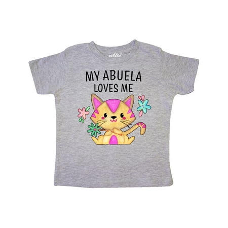 

Inktastic My Abuela Loves Me with Cute Kitten and Flowers Gift Toddler Boy or Toddler Girl T-Shirt
