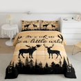 thumbnail image 2 of Manfei Jungle Wildlife Deer Bedding Comforter Set,Wild Animal Moose Twin Comforter Sets,Brown Black Bedding Set For Kids,Breathable Home Decor Reversible,2-Piece, 2 of 8