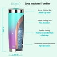 thumbnail image 5 of DRINCO 20 oz Stainless Steel Tumbler With Straw & Spill Poof Flip Lid, Vacuum Insulated Travel Mug, For Hot & Cold Drinks, Ombre Fuschia Teal, 5 of 5
