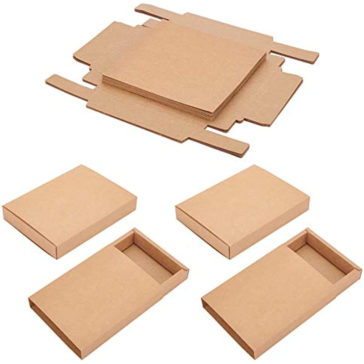 10pcs Camel Kraft Paper Box Assembled 7x2.8inch Festival Gift Wrapping