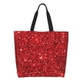 thumbnail image 2 of Bingfone Canvas Tote Bag for Women with Inner Pocket Aesthetic Cute Shopping Tote Bags Reusable Grocery Bags-Red Glitter, 2 of 9