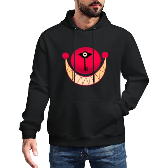 Hazbin Hotel Men's Stick Hooded Sweatshirt,Unisex Novelty Sweatshirts Cool Printed Pullover Hoody Hoodie with Pocket