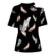 thumbnail image 4 of Camiseta informal para mujer, blusa estampada de manga corta con cuello redondo y hombros descubiertos Fridja  ghk3112, 4 of 5