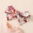 thumbnail image 6 of AJZIOJIRO Newborn Baby Girl Clothes Outifts Long Sleeve Solid Romper+Print Bowknot Flare Pants+Headband Outfits, 6 of 6