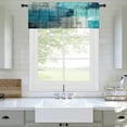 thumbnail image 2 of Turquoise Kitchen Short Window Valance Curtains, Abstract Art Nursery Window Treatment Valances Rod Pocket Privacy Decorative Valance for Bathroom Bedroom Living Room Cafe ,54 x 18 in,Cyan Teal Gray, 2 of 6