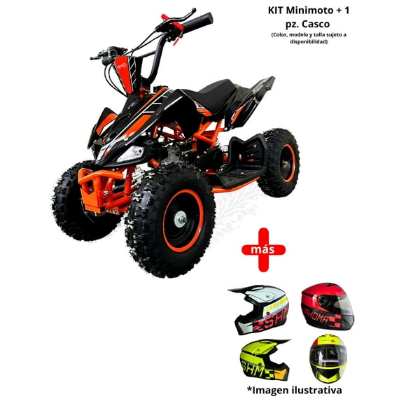 Motocicleta Infantil SHAHOMA ATV03 Premium 49cc Naranja + Casco Infantil SHAHOMA