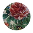 thumbnail image 4 of WYYP Roses Butterfly Postcard Round Table Cover 100% Polyester Fiber Waterproof White, 4 of 8