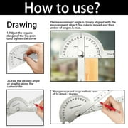 Nortools Stainless Steel Angle Protractor, Silver, 0-180°