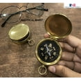 thumbnail image 4 of NauticalMart Brass Pocket Compass 1.75 w/Lid, 4 of 10