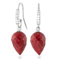 thumbnail image 1 of Galaxy Gold 14k White Gold Fish Hook Earrings Diamonds Pointy Briolette Rubies, 1 of 2