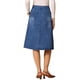 thumbnail image 3 of Faldas midi de mezclilla para mujer INSPIRE CHIC con botones, cintura alta, falda de mezclilla azul XS, 3 of 6