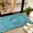 thumbnail image 4 of JML Non-Slip MicrofiberFabric & Rubber Doormat - Soft Entryway Rug for Home/Office (16"x24") - Easy Clean Door Mat for Indoor/Outdoor Use, Teal Mandala Design, 4 of 6