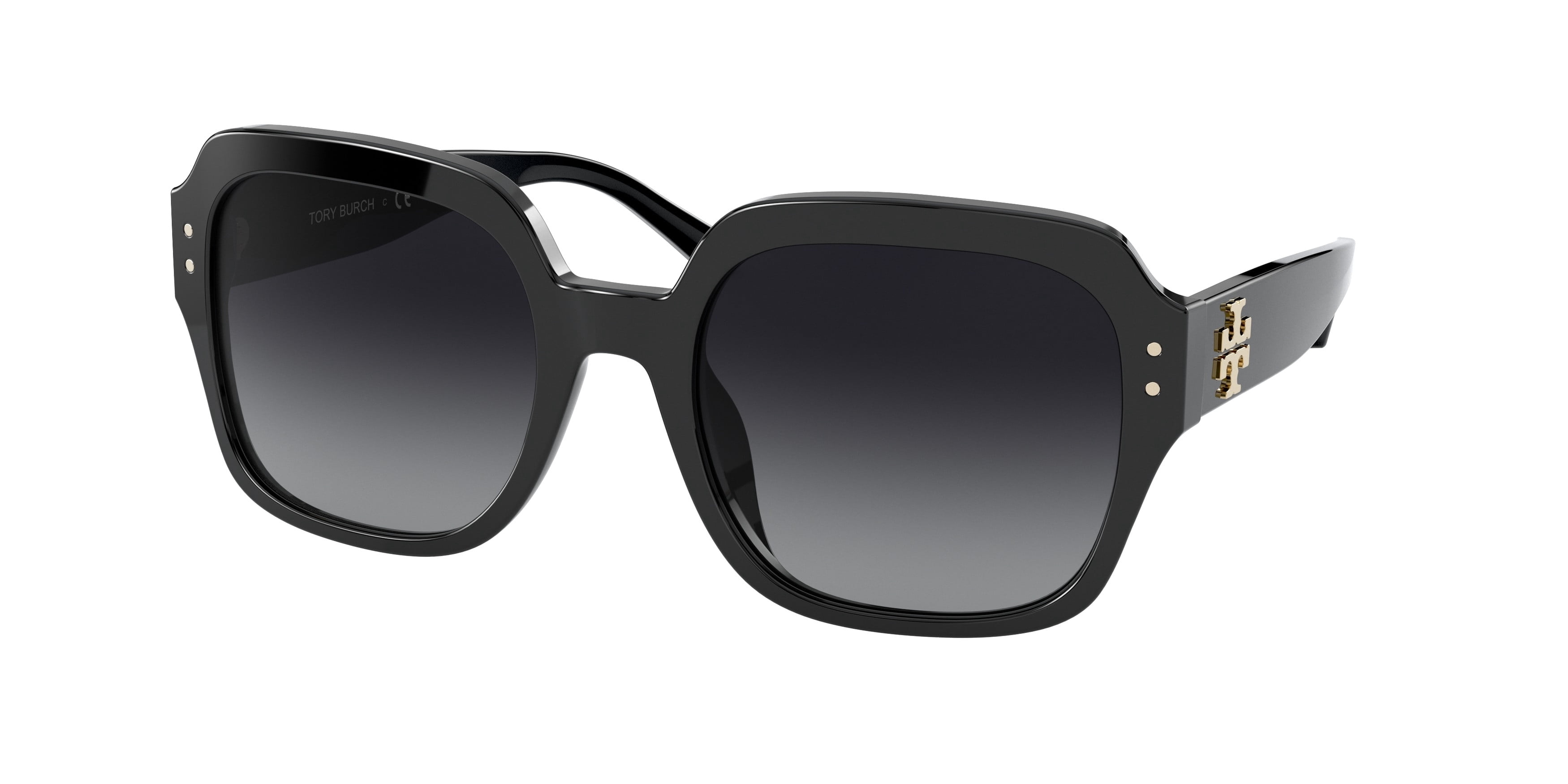 Tory Burch TY 7143U Plastic Womens Square Polarized Optical Sunglasses Black 56mm Adult