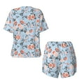 thumbnail image 6 of Rocae Rose Flowers for Two Piece Sleepwear Pajamas Sets for Women Soft Short-Sleeved Pjs with Lounge Shorts Medium, 6 of 9