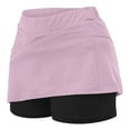 thumbnail image 3 of JWZUY Women's Elastic Yoga Culottes Solid Color Athletic Shorts with High Waist and Tummy Control Plus Size Biker Shorts for Summer Golf Skorts Purple M, 3 of 6