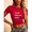 Red, variant on PRINTED IN USA,Custom Women'S Crop Tops Personalized Print Slim Fit Trendy Tee - Add Your Image Photo Design Special Gift - Cute Summer Scoop Neck Basic Tees Short Sleeve T Shirts For Gym Clothes.