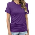 thumbnail image 2 of Nrmvnmi Womens T Shirts Short Sleeve Round Neck Tops Summer Fashion Trendy Soft Casual Comfy Outfits Clothes 2024 For Mothers day gifts, 2 of 9