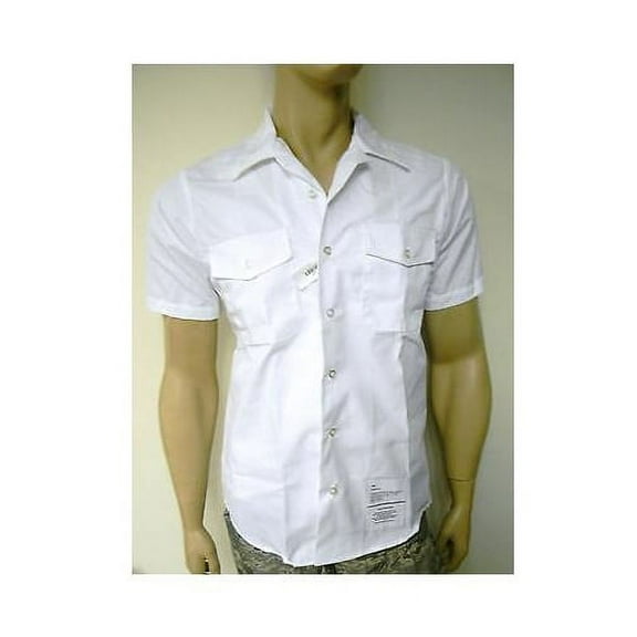 US Navy Genuine Issue White Tropical Button Down Shirt DSCP Dress Short-Sleeve