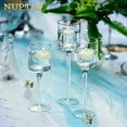 thumbnail image 4 of Glass Tealight Candle Holders: Set of 6 Tall Candle Stands for Dinner Table Centerpiece - Stemmed Candleholders for Pillar Floating Candles, 4 of 7