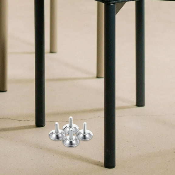 NICEXMAS 4pcs Furniture Leg Levelers Chrome Plated Stainless Steel Round for Office