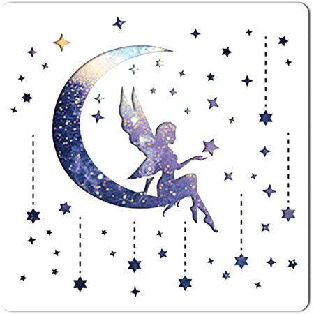 Moon Goddess Logo Stencil Reusable Star Wall Painting Template Large DIY Home Signs for Painting on Wood Scrapbook Wall Floor Airbrush Painting Drawing