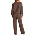 thumbnail image 5 of Wutalume Women's 2-Piece Casual Sportswear Set, Solid Color Pullover Hoodie and Drawstring Straight Leg Sweatpants, Athletic Outfit,Coffee M, 5 of 5